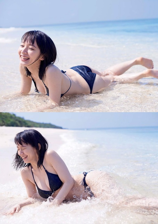 巨乳実力派女優・吉岡里帆ちゃんの子供の頃の写真と今の水着グラビアを見比べるとエロいと話題